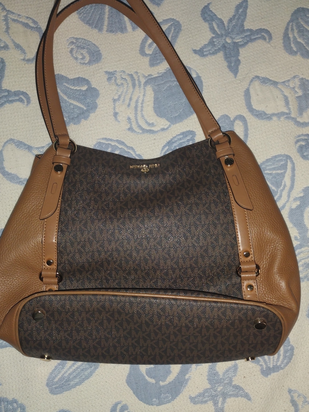 Michael Kors Brown and Tan Signature Shoulder Bag